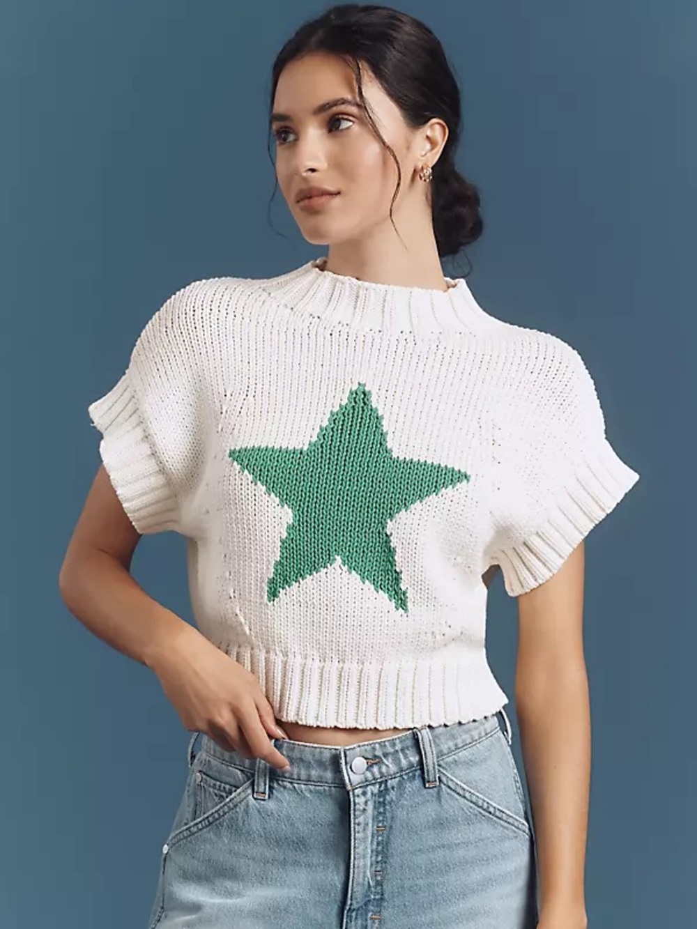 The Pippa Mock-Neck Sweater by Maeve: Extended Shoulder Edition NWT $98.00